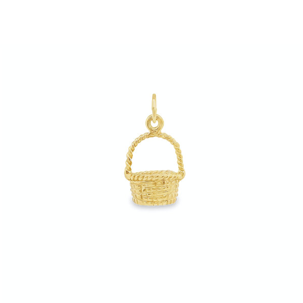 14K Yellow Gold Sweetgrass Basket Charm