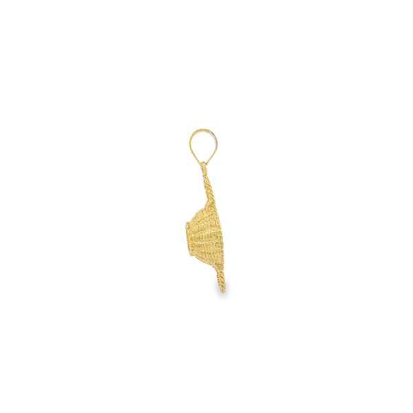 14K Yellow Gold Double Handle Sweetgrass Basket Charm