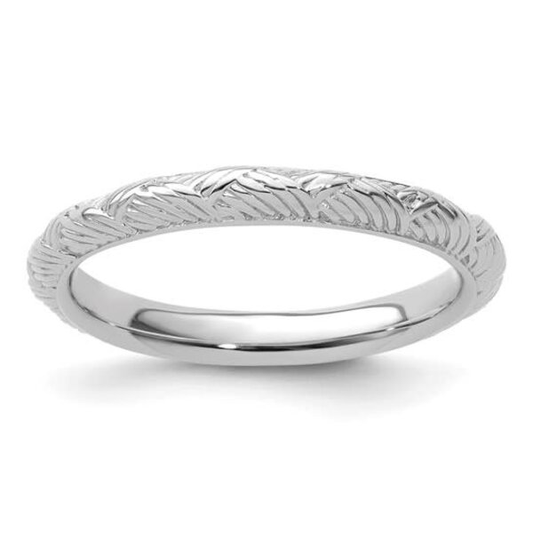 Sterling Silver Textured Polished Stackable Band