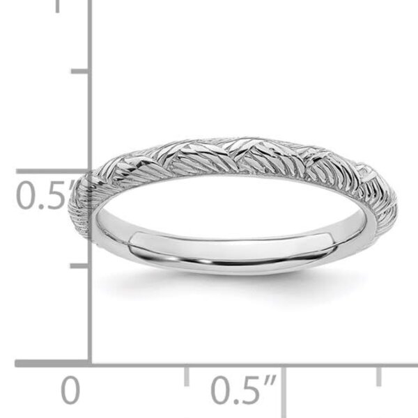 Sterling Silver Textured Polished Stackable Band