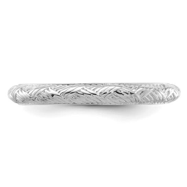 Sterling Silver Textured Polished Stackable Band