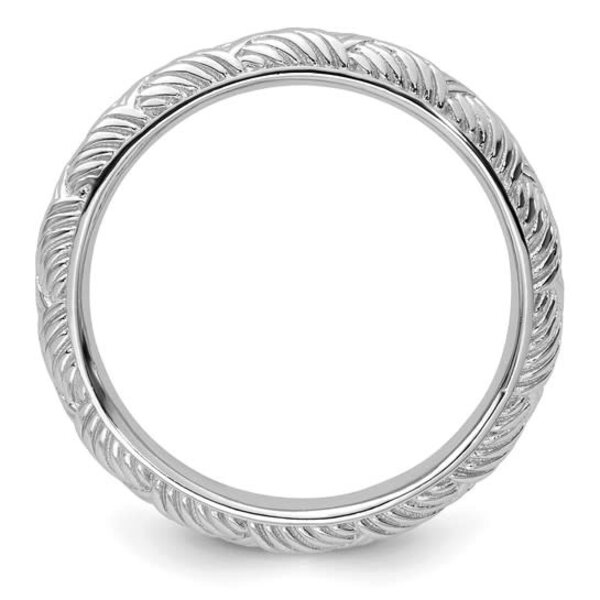 Sterling Silver Textured Polished Stackable Band