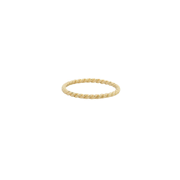 14K Yellow Gold 2mm Polished Sweetgrass Band Size 7