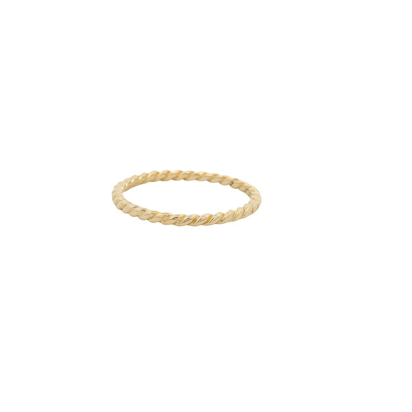 14K Yellow Gold 2mm Polished Sweetgrass Band Size 7