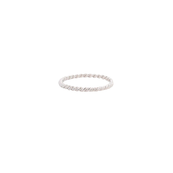 14K White Gold 2mm Polished Sweetgrass Band Size 7