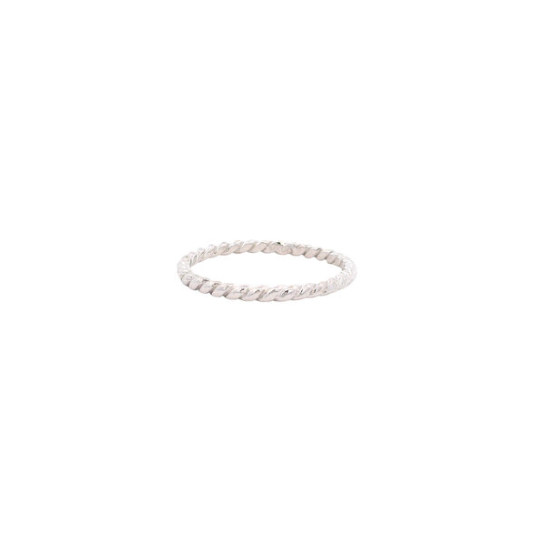 14K White Gold 2mm Polished Sweetgrass Band Size 7