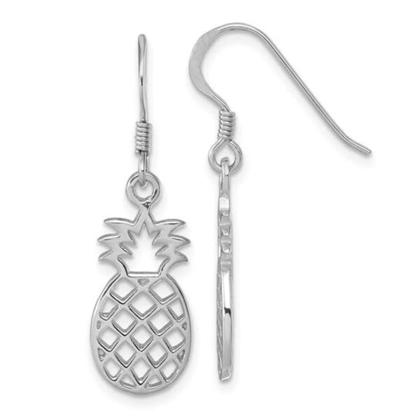 Sterling Silver Cutout Pineapple Dangle Earrings