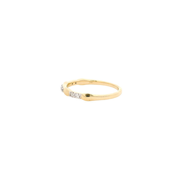 14K Yellow Gold .15ct Diamond Oval Shaped Band Size 7