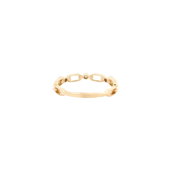 14K Yellow  Gold .11ct Diamond Oval Chain Link Band Size 6.5