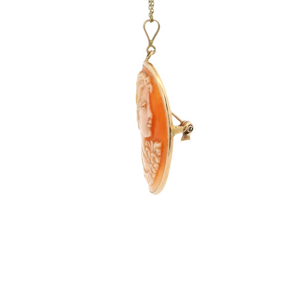 14K Yellow Gold Cameo Pin 25x32mm