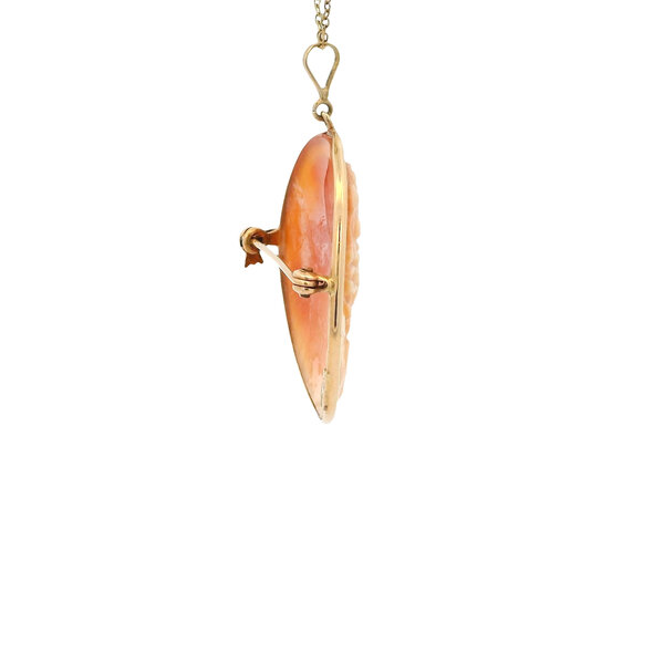 14K Yellow Gold Cameo Pin 25x32mm