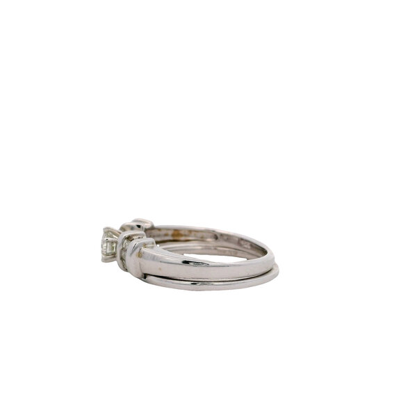 14K White Gold 1980's .55ct Diamond Ring with Band Size 7