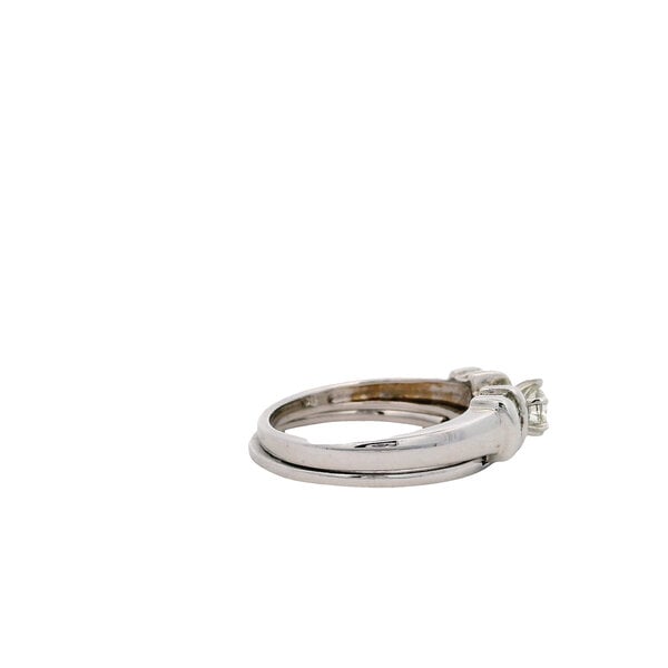 14K White Gold 1980's .55ct Diamond Ring with Band Size 7