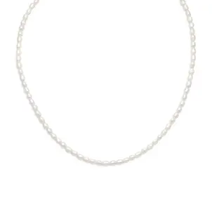 GF FW Rice Pearl Necklace 13" +2"