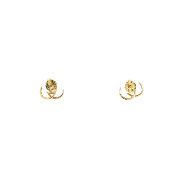 SALE 14K Yellow Gold .10ct Ruby 11mm Love Knot Post Earrings