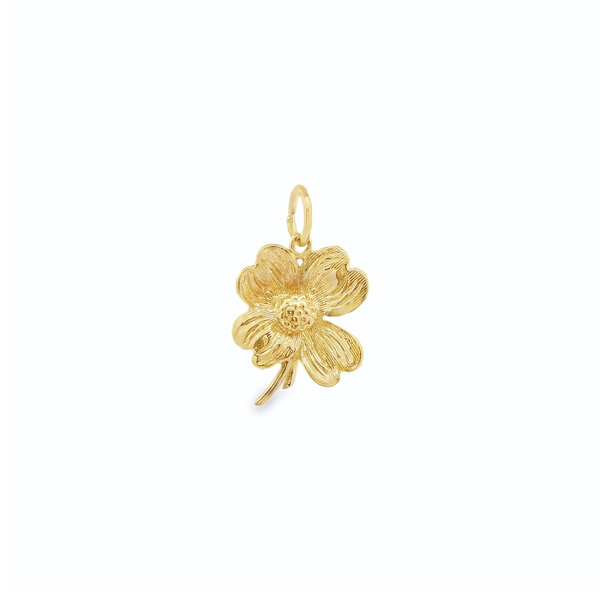 14K Yellow Gold Dogwood Charm