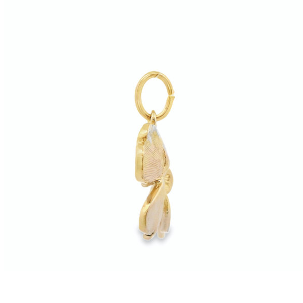 14K Yellow Gold Dogwood Charm