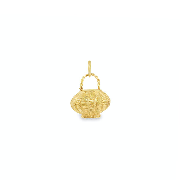 14K Yellow Gold New Basket Charm