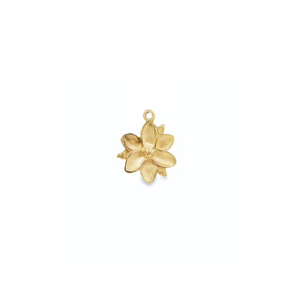 14K Yellow Gold 5/8" Magnolia Charm
