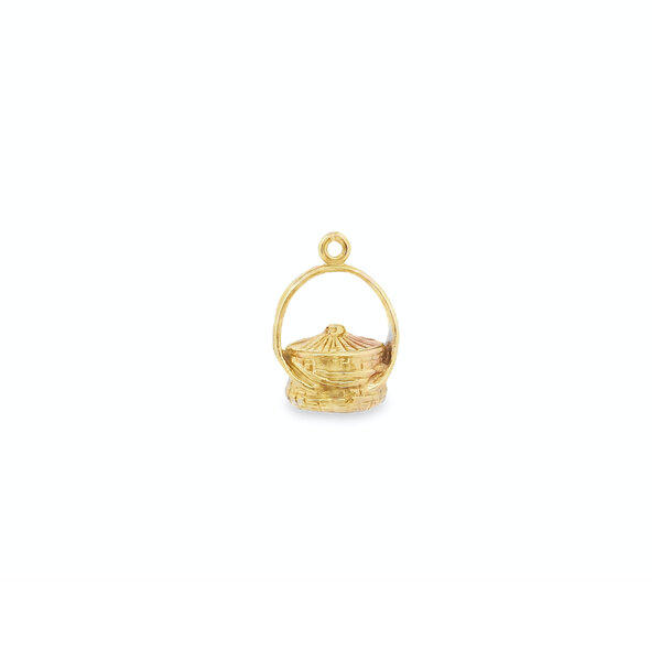 14K Yellow Gold Sweetgrass With Lid Charm