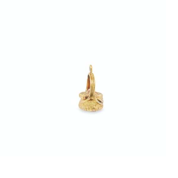 14K Yellow Gold Sweetgrass With Lid Charm