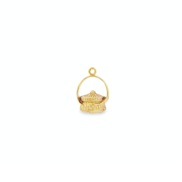 14K Yellow Gold Sweetgrass With Lid Charm