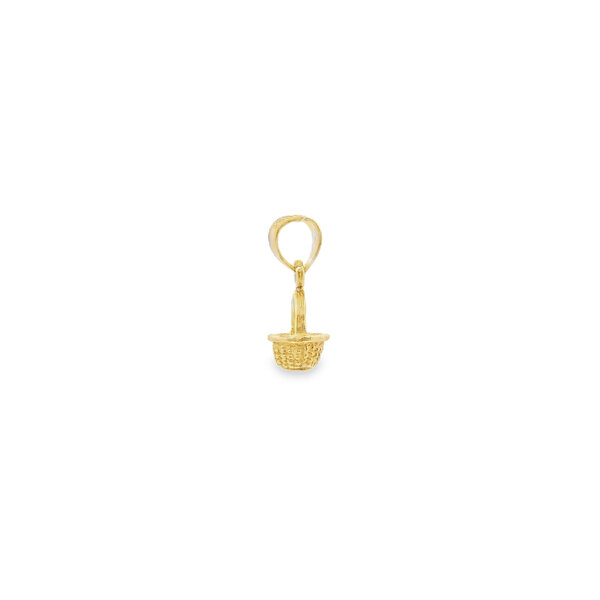 14K Yellow Gold Mini Sweetgrass Basket Charm