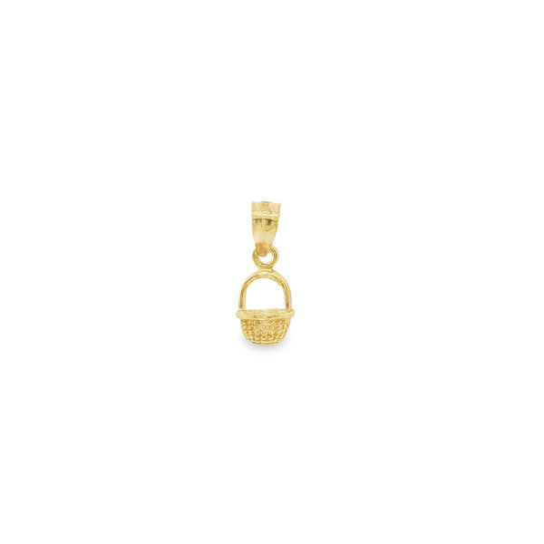 14K Yellow Gold Mini Sweetgrass Basket Charm