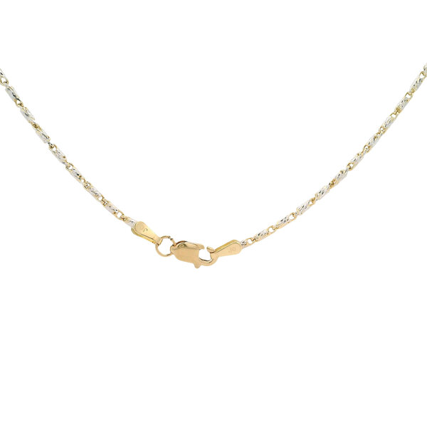 14K Yellow & White Gold 1.4mm D/C Raso Chain