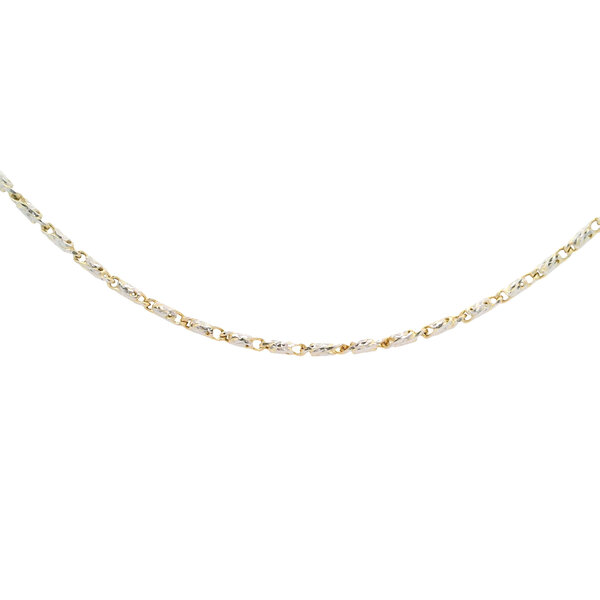 14K Yellow & White Gold 1.4mm D/C Raso Chain