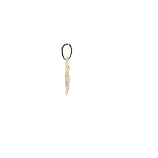 14K Yellow Gold 18x12mm Shell Cluster Charm