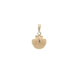 14KY 19x12mm Textured Scallop Shell Charm