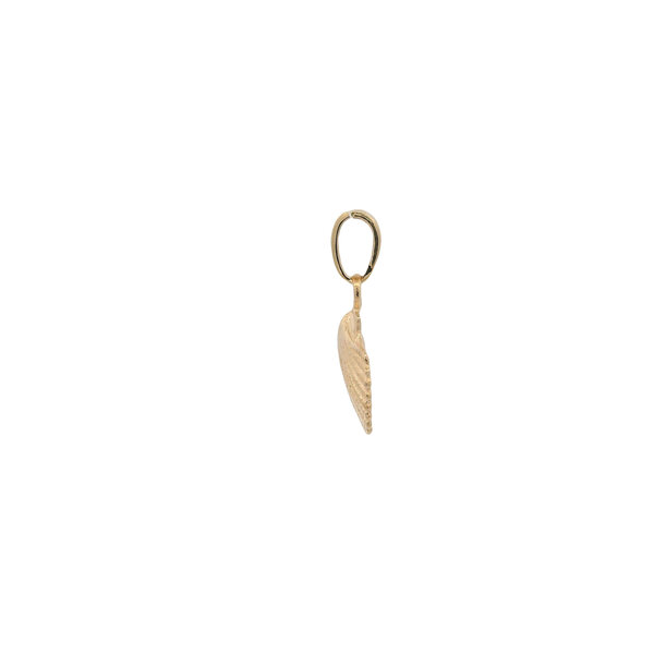 14K Yellow Gold 19x12mm Textured Scallop Shell Charm