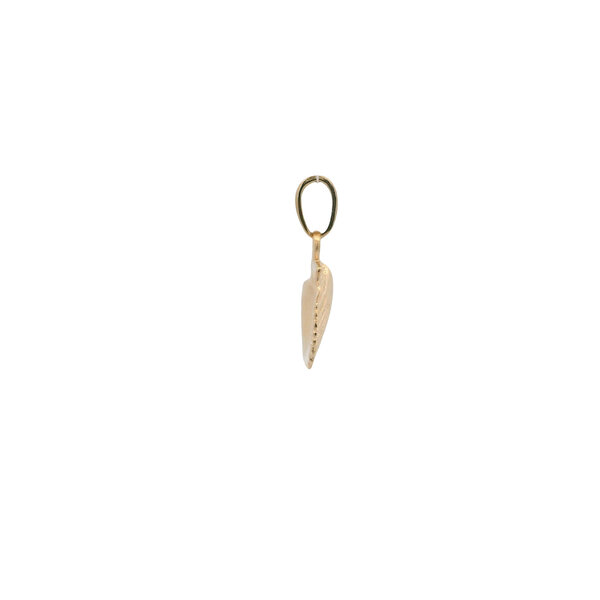 14K Yellow Gold 19x12mm Textured Scallop Shell Charm