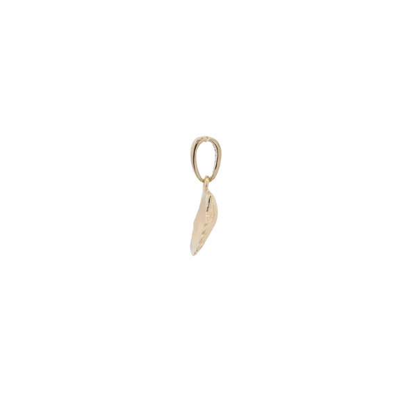 14K Yellow Gold Small Textured Scallop Shell Charm 17x10mm