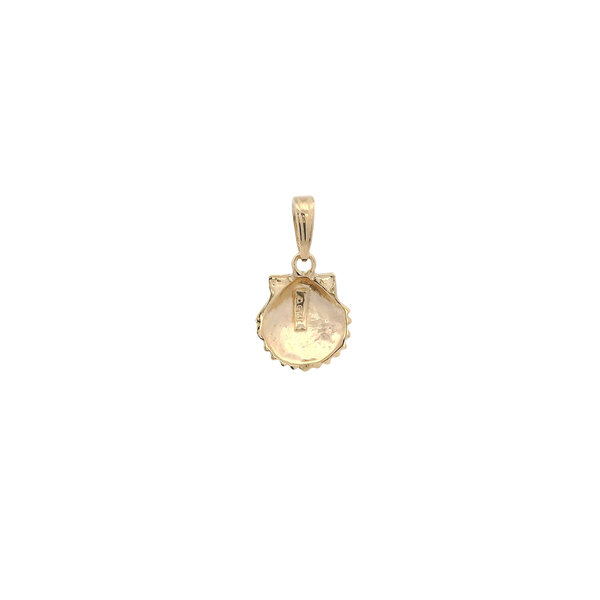 14K Yellow Gold Small Textured Scallop Shell Charm 17x10mm