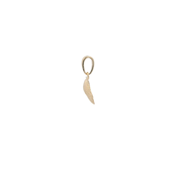 14K Yellow Gold Small Textured Scallop Shell Charm 17x10mm