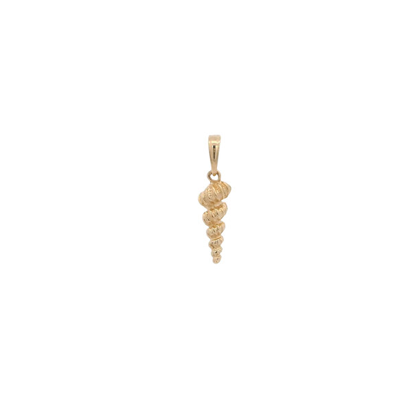 14K Yellow Gold 20x5mm Mini Common Wentletrap Shell Charm