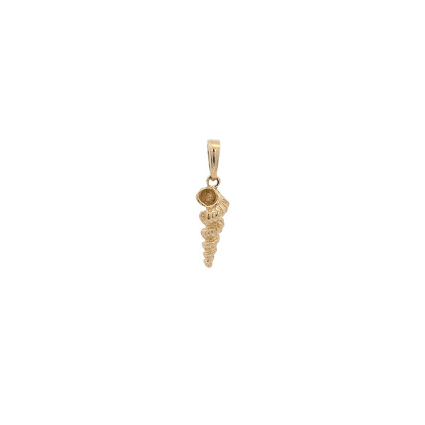 14K Yellow Gold 20x5mm Mini Common Wentletrap Shell Charm