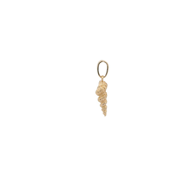 14K Yellow Gold 20x5mm Mini Common Wentletrap Shell Charm