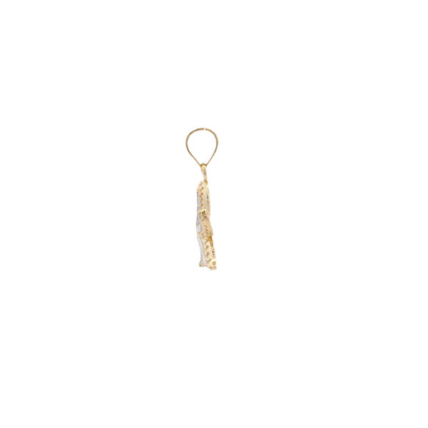 14K Yellow and White Gold 19x12mm Starfish Charm