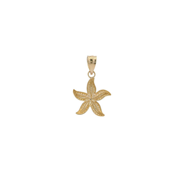 14K Yellow and White Gold 19x12mm Starfish Charm
