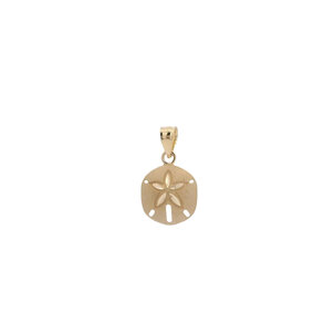 14KY 18x10mm D/C Satin Textured Sand Dollar Charm