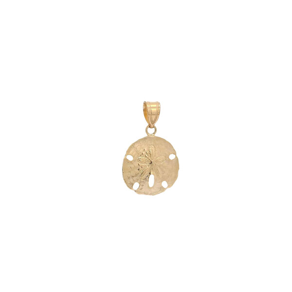 14K Yellow Gold Polished Sand Dollar Pendant 21x15.4mm