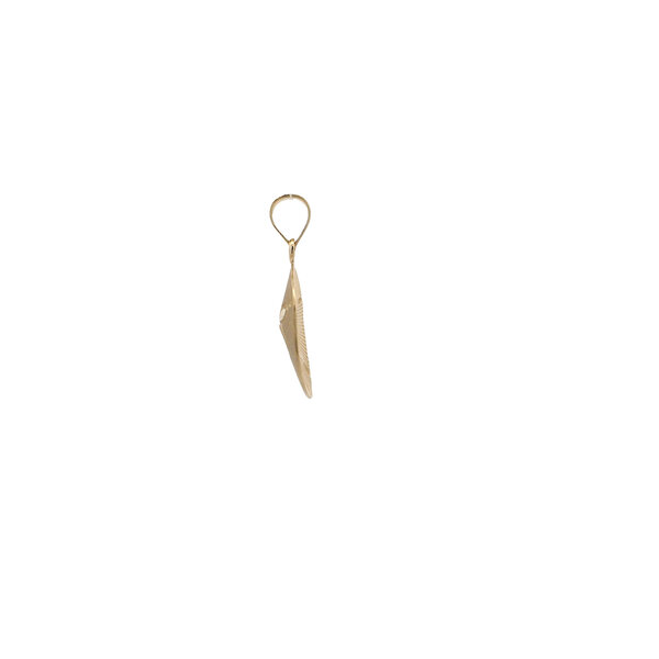 14K Yellow Gold 20x13mm Diamond Cut Satin Textured Sand Dollar Charm
