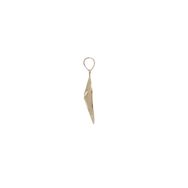 14K Yellow Gold 25x17mm Diamond Cut Satin Textured Sand Dollar Charm