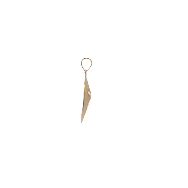 14K Yellow Gold 25x17mm Diamond Cut Satin Textured Sand Dollar Charm