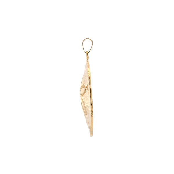 14K Yellow Gold 40X37mm Textured Sand Dollar Charm