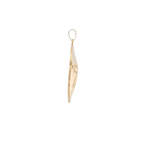 14K Yellow Gold 40X37mm Textured Sand Dollar Charm
