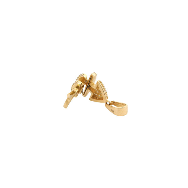14K Yellow Gold Cubic Zirconia Articulated Bonefish Charm 26x9mm